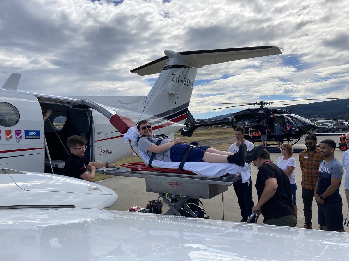 dunedinicu's tweet photo. Many thanks to #HeliOtago, #SkylineAviationNZ, #HEMSNZ @SimedTeWhatuOra and the @dunedinicu team for a great day of #Simulation in helicopters, planes, in flight and on solid ground in tropical Dunedin! https://t.co/9We8X4jOfw