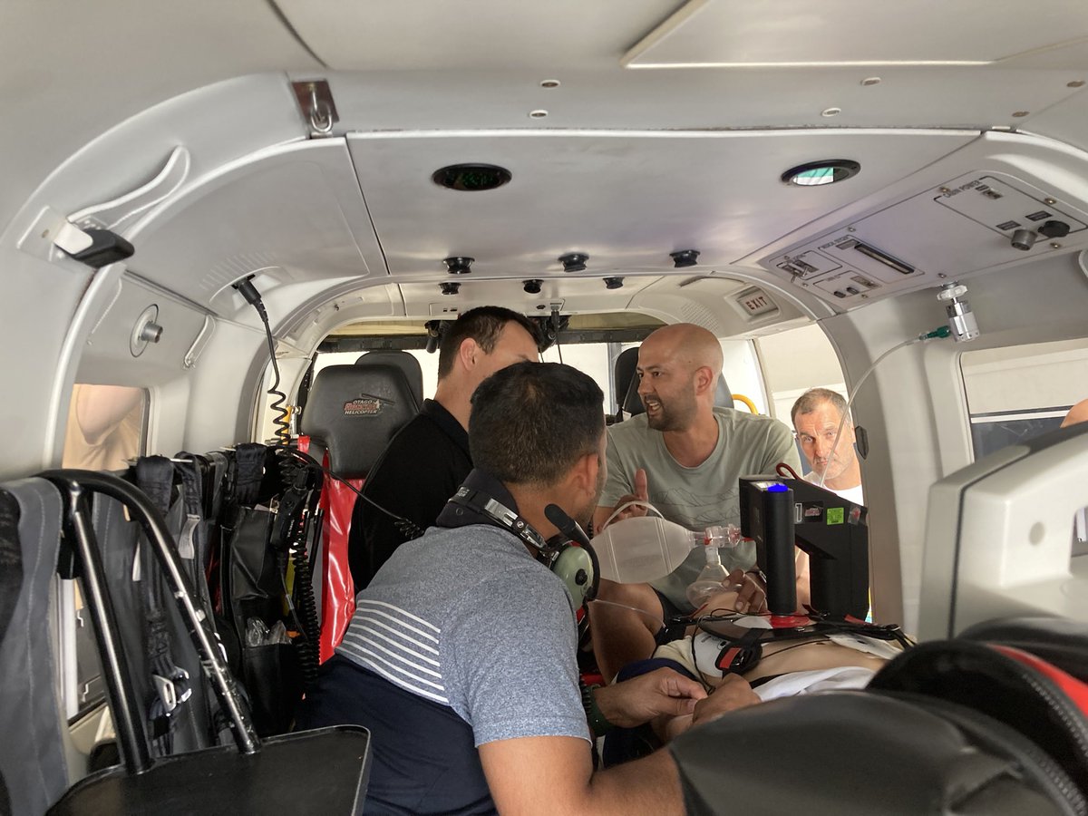 dunedinicu's tweet photo. Many thanks to #HeliOtago, #SkylineAviationNZ, #HEMSNZ @SimedTeWhatuOra and the @dunedinicu team for a great day of #Simulation in helicopters, planes, in flight and on solid ground in tropical Dunedin! https://t.co/9We8X4jOfw