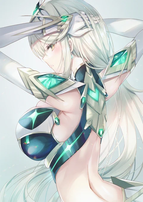 ヒカリちゃんのうなじと背中を描きたかった絵#ゼノブレイド2 