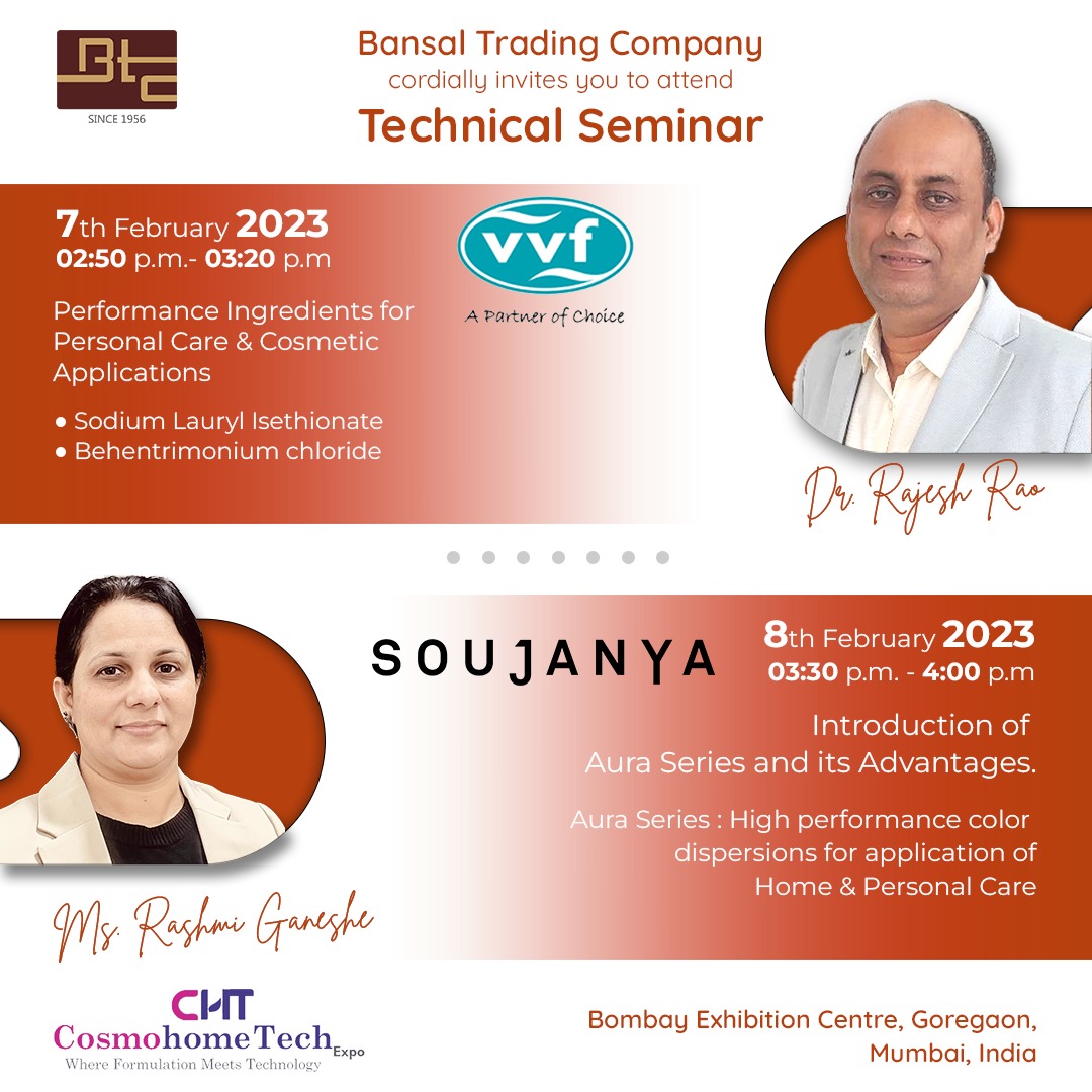 BTCSocial's tweet photo. Join us 🤝 for a Technical Seminar with Bansal Trading Company and expand your knowledge with the latest industry advancements and technologies🤩

Show Info 👇
🗓️ 7th &amp; 8th February 2023
👉 Stall No: D2 | Hall No. 3
📍 Bombay Exhibition Center, NESCO

#cosmotechexpoindia https://t.co/g4QXvVRxDb