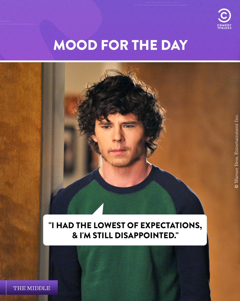 ComedyCentralIn's tweet photo. Lately, this is how our mood is throughout the day π
Watch #TheMiddle, starting today, Mon-Fri at 8 PM only on #ComedyCentralIndia.
#ComedyCentral #Family #FamilyDrama #Comedy #Drama #TVShow #Series #Sitcom #Axl #AxlHeck #Dialogue #Mood #MoodOfTheDay https://t.co/rntKdLqKFC