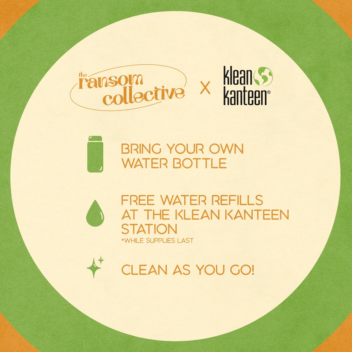 Gentle reminder for everyone coming tomorrow! As a TRC tradition, we are encouraging everyone to bring their own water bottles to the gig, <a href="/kleankanteen_ph/">Klean Kanteen Ph</a> will be providing free water refills until supplies last! Let's also help the venue by remembering to clean as you go! 🌱