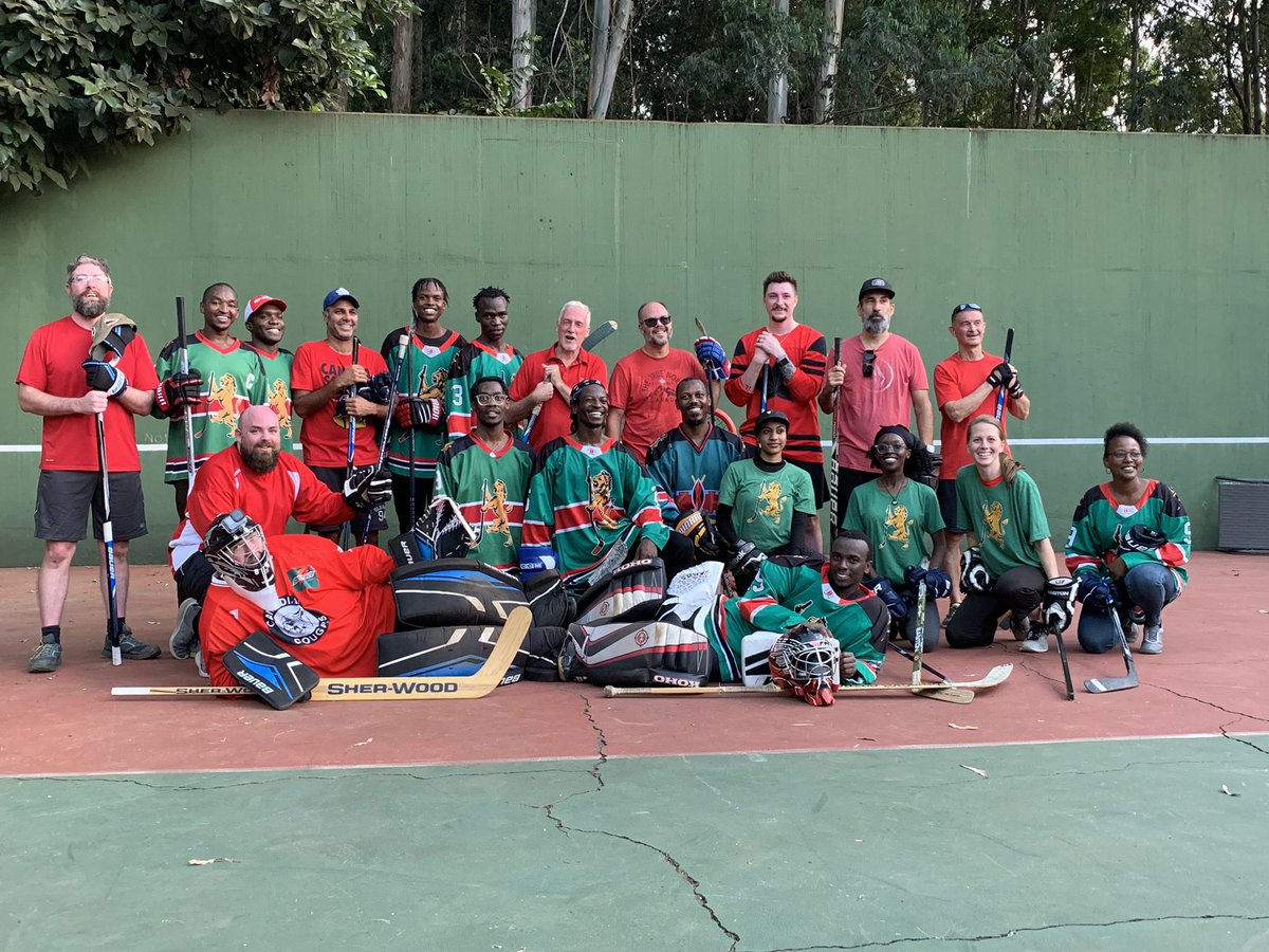tjcolby1's tweet photo. H.E. Chris Thornley, Canadian High Commissioner, opens the action for a ball hockey game between the Kenya Ice Lions @ken_icehockey and High Commission staff @CanHCKenya The game ends in a 7-7 tie and the need for a rematch - on ice! Stay tuned @geoffreyyork https://t.co/9Pk8IyzQOY