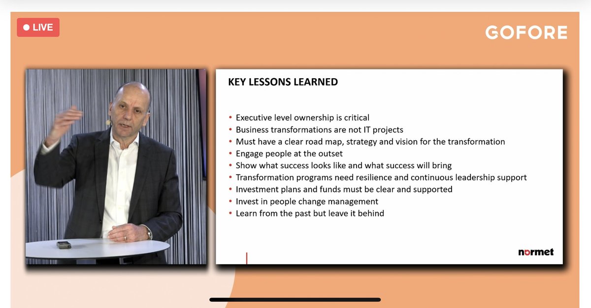 How to succeed in the renewal of your core business processess and systems? If you could not join the CHANGE webinar this morning, the replay will be available at ccea.com &amp; gofore.com. @NormetGroup’s CEO Ed Santamaria is just brilliant.