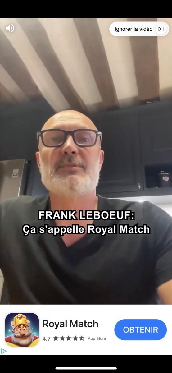 Putain Franck Leboeuf qui fait de la retape pour un jeu mobile.
Il joue presque mieux que dans son fameux « T’as craqué ou quoi ? ».
