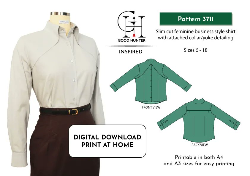 goodhunterdsign's tweet photo. Brand new digital sewing pattern! You'll feel like a real agent with this unique business cut. Find it at https://t.co/ObBKN9t7X0 🌱 https://t.co/Pf6TaS4qzN