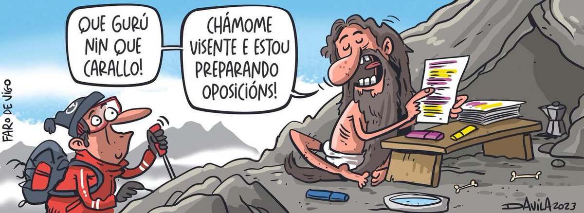 Xa é venres! E @OBichero adica a tira de hoxe a esa 'rara avis' de benditos que non para de estudiar 😄! Bo #humor e bo día!
             
 w.farodevigo.es/dd36d98