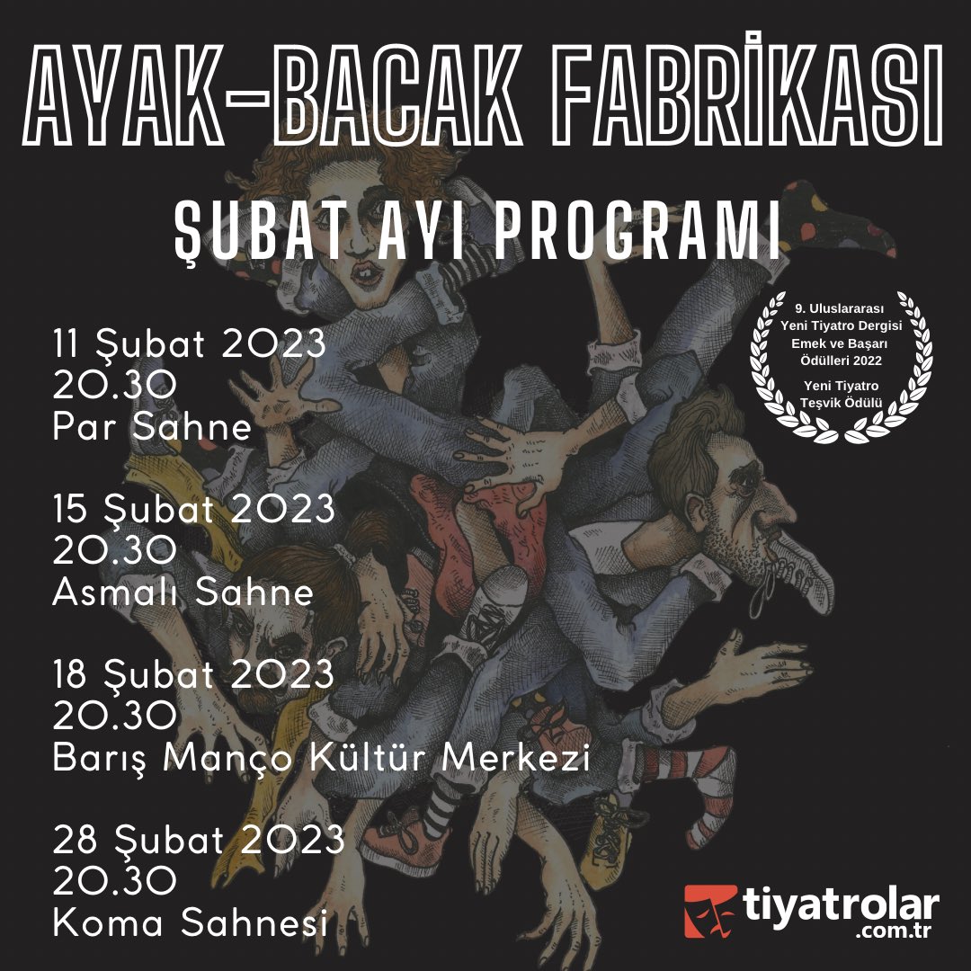 Şubat Ayı Programımız❄️

Biletler:

tiyatrolar.com.tr/m/tiyatro-bile…