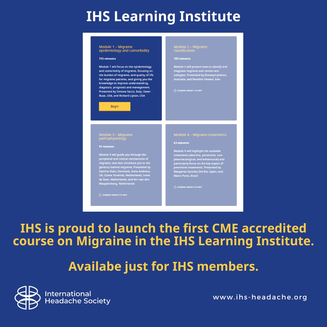 International Headache Society on Twitter "The IHS Learning Institute