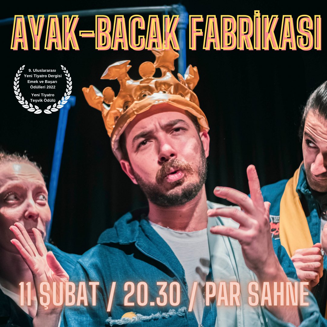 En yakın Ayak-Bacak tarihimizi de şöyle bırakalım😍
🗓️ 11 Şubat
🕖 20.30
📍 Par Sahne
 Biletler <a href="/tiyatrolarcomtr/">tiyatrolarcomtr</a> ve @PARTheatre gişelerinde!