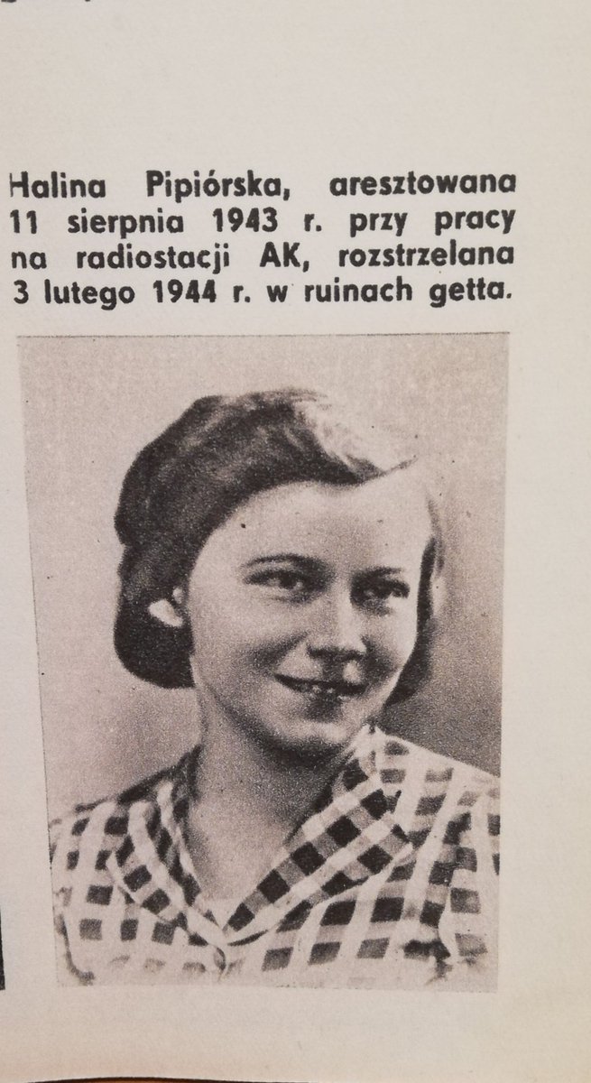 3.02.1944 r.rozstrzelana została Halina Pipiórska'' Sowa''w odwecie za śmierć Gen. SS i policji F.Kutschery. Więziona na Pawiaku.Przesłuchiwana i torturowana przez gestapo w alei Szucha.Nikogo nie wydała. #NiemieckieZbrodnie #KotwicaHistorii