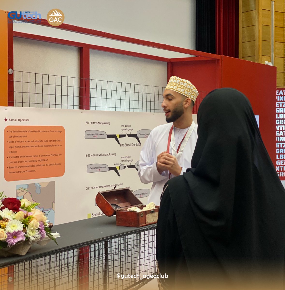 AGEO_Club's tweet photo. شاركت جماعة علوم الأرض بنجاح في معرض بترو برزة المقام في جامعة السلطان بتاريخ ٢٩-٣١ يناير، 
بوجود ١١ دولة مشاركة من خارج السلطنة.
مما تم فيه تبادل المعرفة و الخبرة و إضافة متميزة للجماعة 🌟🌍.
#gutech 
#SQU https://t.co/KhE4tSqFDr