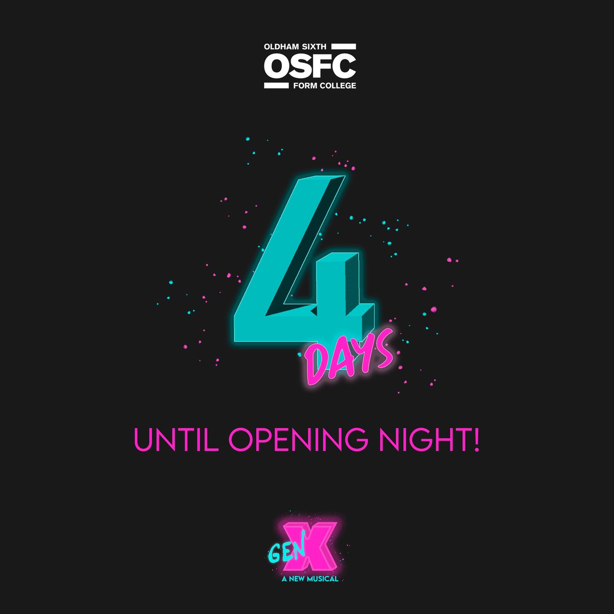 osfc_pa's tweet image. 4 DAYS until opening night of Gen X! Be there or be square! 

@OSFC_Info 

#weareosfc #oldham #whatsonoldham