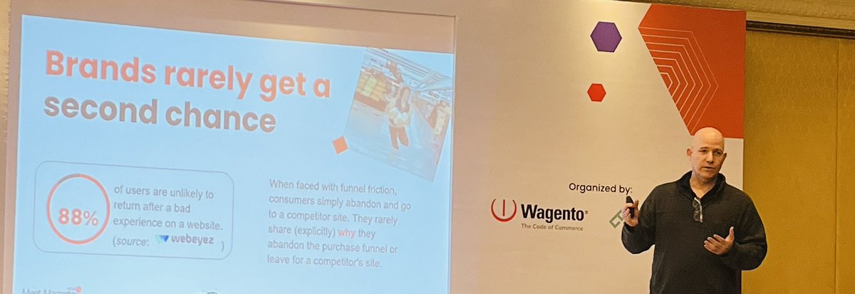DharaTweeets's tweet photo. Uri Strauss from @WebeyezHQ sharing the session on The hidden roadblocks of today’s customer journey - how to fix them at @MeetMagentoIN #mm23in https://t.co/hXrAINJoEZ