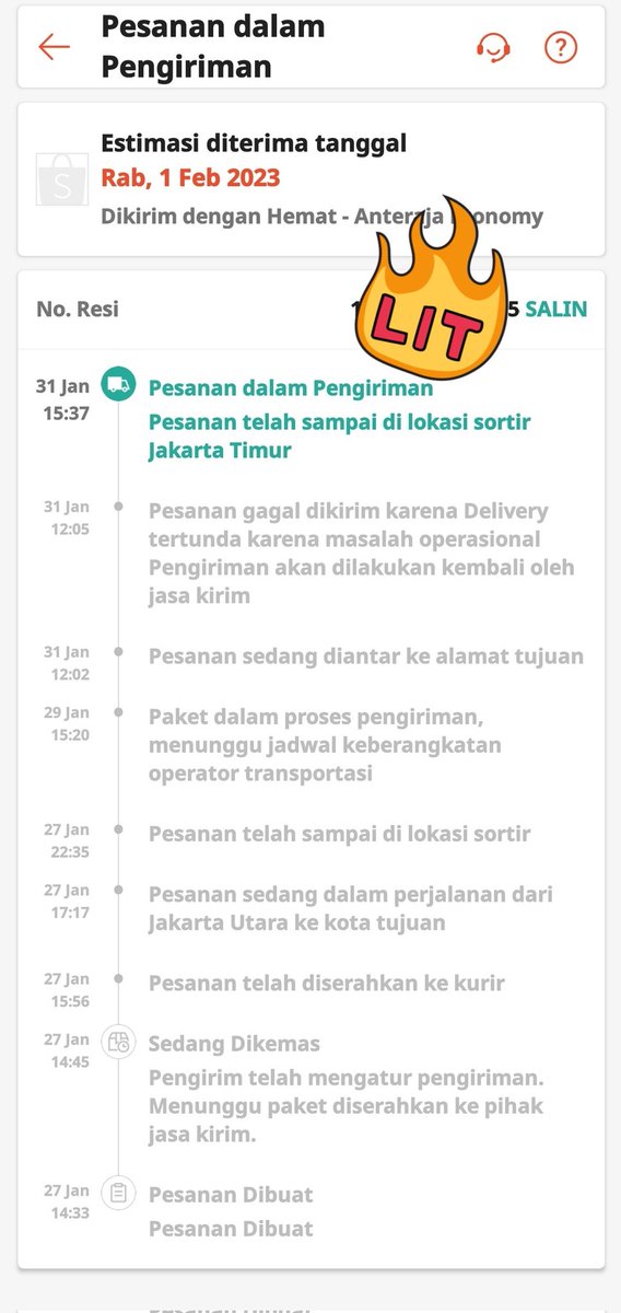 heydonnat's tweet photo. Tolong ya ini gimana paket saya dari tanggal 27 masih stuck di jaktim, padahal pengiriman jakarta-bekasi doang @anteraja_id https://t.co/TRIASkBvnB