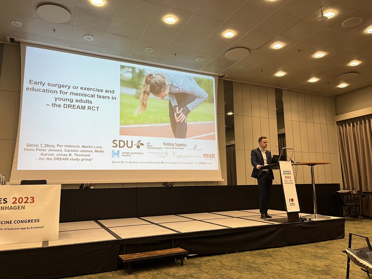 sportskongres's tweet photo. This morning we start early in “Norway” with this exiting topic. Max Reijman and @STSkou is presenting the new evidence about meniscal tears in two new studies 👍🏻 @sportskongres https://t.co/PS3XEUsXDL
