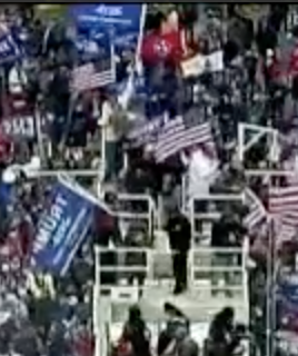 capitolresearc3's tweet photo. @CMominator you've done it, that's really it! it's the moment we wanted - to know, does the flag wait before moving in? Answer - yes.
Timing: 3:27 in video is 1:51:40 PM from security cam, matching movements of #CapitolColorGuard who went up to grab the blue flag a few minutes before. 1/ https://t.co/f3WhljLmvI
