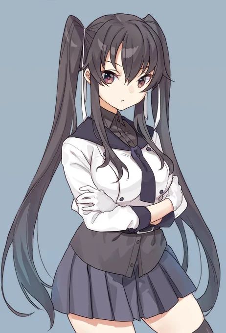 お題箱から、ツインテール矢矧改二 #艦これ髪型変えると誰かわからなくなる問題 