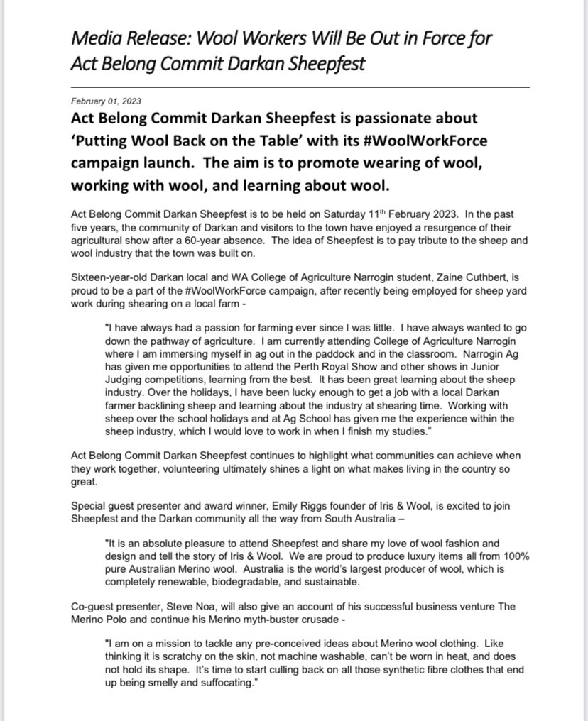 DSheepfest's tweet photo. HOT OFF THE SHEEPFEST PRESS! Thanks to @woolinnovation Iris &amp; Wool @SteveNoa10 and Zaine for contributing to our article #darkansheepfest #puttingwoolbackonthetable #woolworkforce https://t.co/hMfVkueS7u