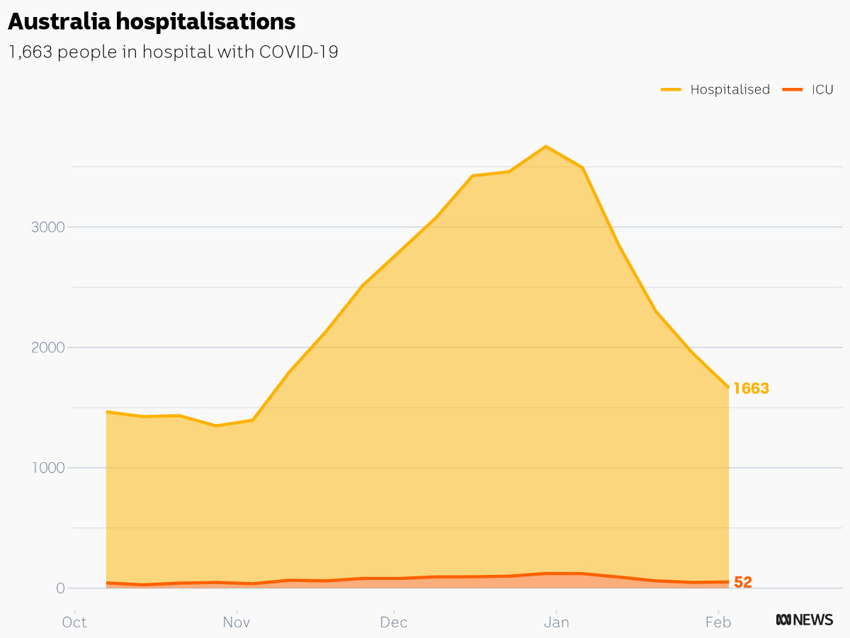 CaseyBriggs's tweet photo. This week there are 1,663 people in hospital with COVID-19 in Australia
ACT: 11
NSW: 1,031
NT: 14
QLD: 226
SA: 65
TAS: 18
VIC: 144
WA: 154
#c19chart https://t.co/PIDypqgYt3