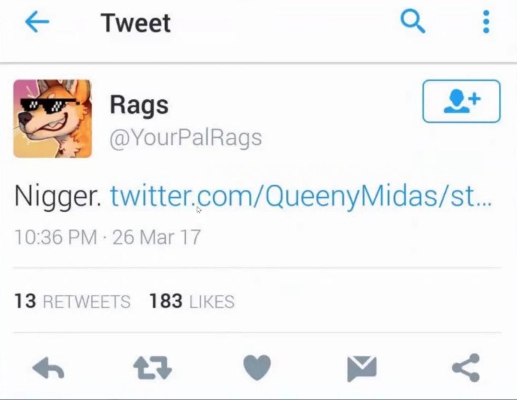 EFAP Posting Their L’s on Twitter "Reminder Rags is fucking racist."