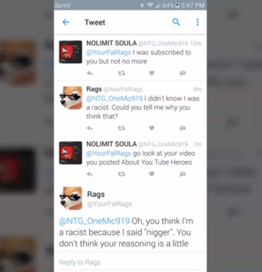 EFAP Posting Their L’s on Twitter "Reminder Rags is fucking racist."