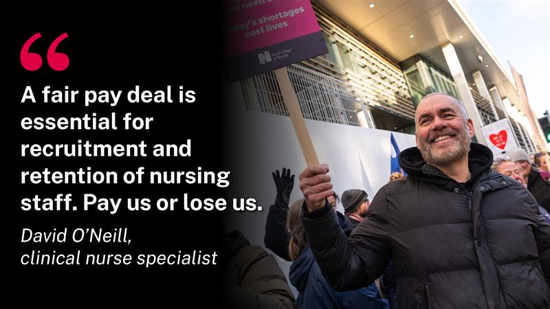 It's time for the Prime Minister <a href="/RishiSunak/">Rishi Sunak</a> to stop burying his head in the sand and recognise the power he has to stop strike action, protect patients and save our NHS.

As David says: "Pay us or lose us." 

It's simple.

#RCNStrike #FairPayForNursing