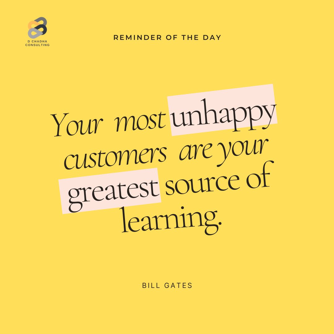 DChadhaLtd's tweet image. Who knew your customer complaints could be so valuable?

Your most unhappy customers are a goldmine of knowledge and ideas - use them to make your business even better!

#dchadhaconsulting #entrepreneurship #growthmindset #reminderoftheday #hospitalityindustry