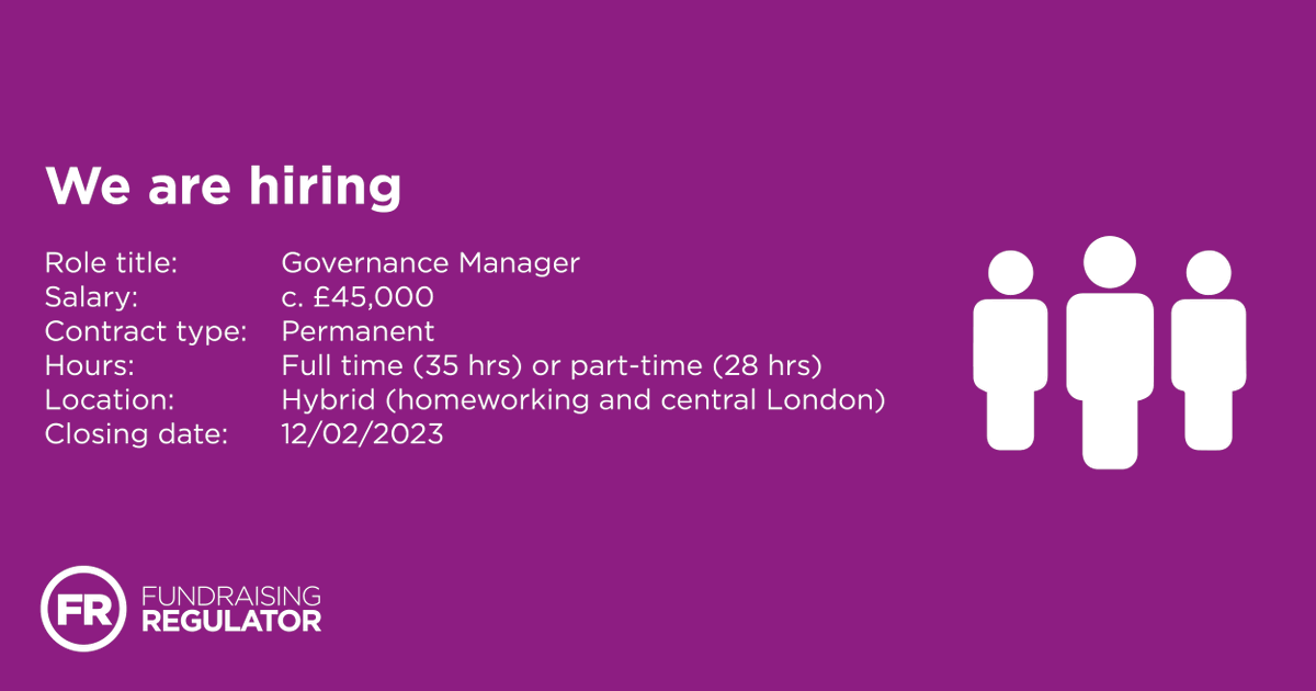 FundrRegulator's tweet photo. Are you a governance professional who can provide stability and reassurance to a board? We're recruiting for a Governance Manager. Applications close 12/02/2023. For more info and to apply see https://t.co/5U5mCyw2hu https://t.co/WWNlZaErJQ