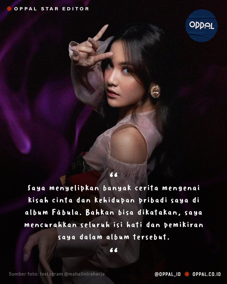 oppal_id's tweet photo. Gengs, artikel pertama Star Editor @Mahalinidisini udah publish nih. Di artikel pertamanya, Kak Lini akan bercerita mengenai album pertamanya "Fàbula".
#oppal #oppalnews #oppalindonesia #positivityeverywhere #stareditor #mahalini #fabuła https://t.co/IVmH10mUKb