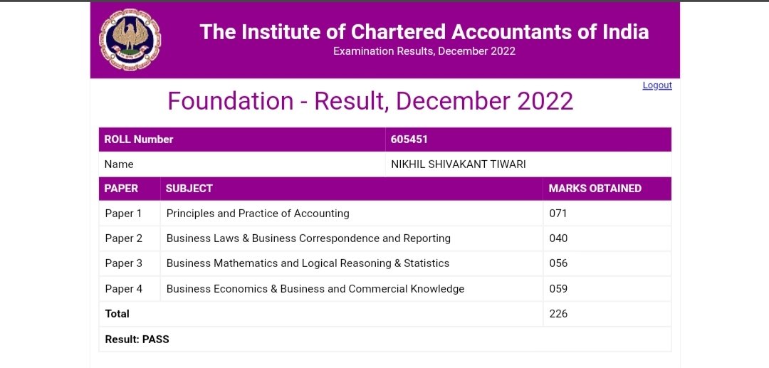 PASS! 🤩🤩🤩
Expectation becomes reality
#CAFoundationDecember2022Result 
#cafoundation #Results @Chiragupta01 
@theicai