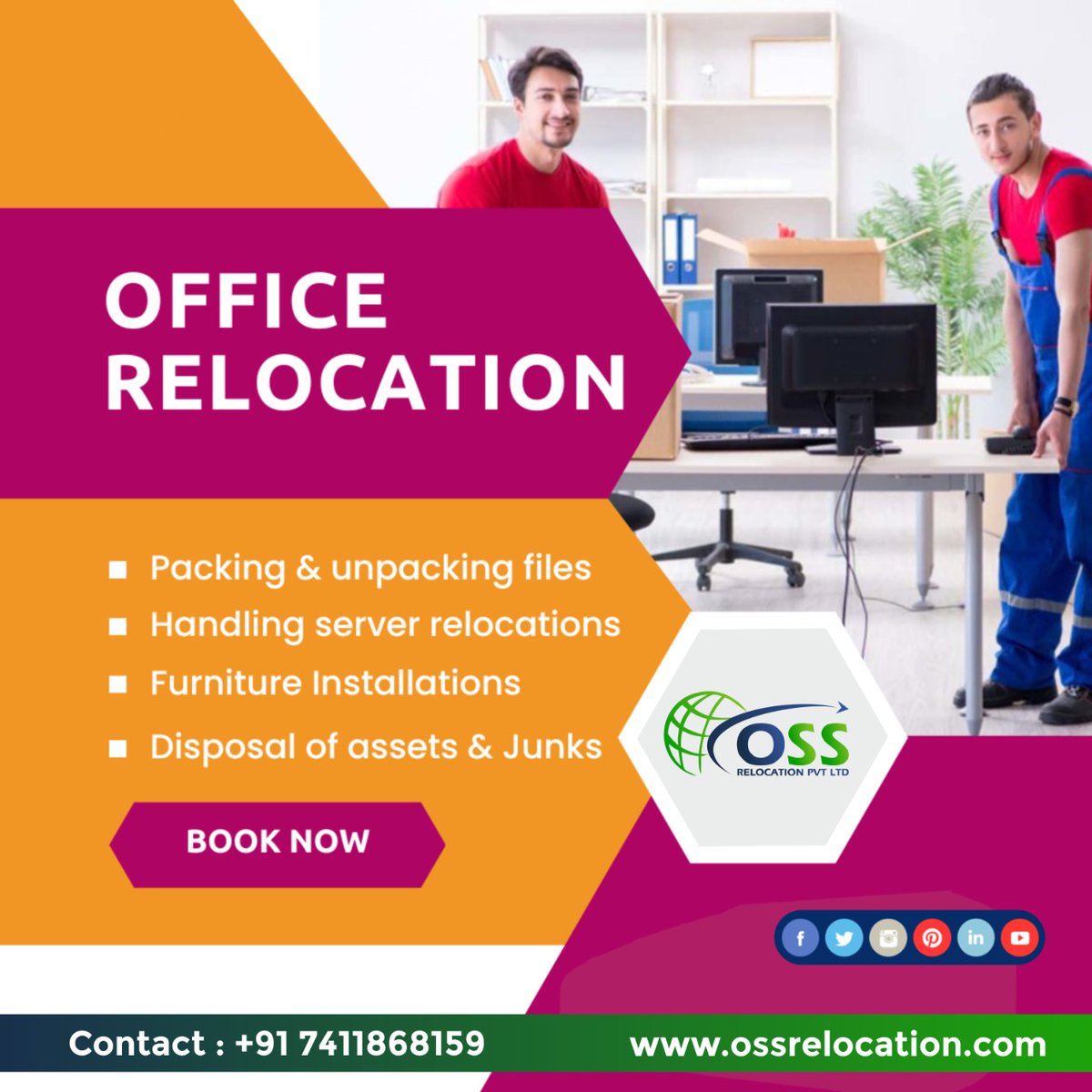 Moving your office to a new location? Let #OSSRelocation handle it! Our experts ensure a seamless and efficient transition for your business. Trust us to get you to your new space with ease
Contact us:- +91 7411868159
or visit ossrelocation.com

#OSSRelocationIndia
