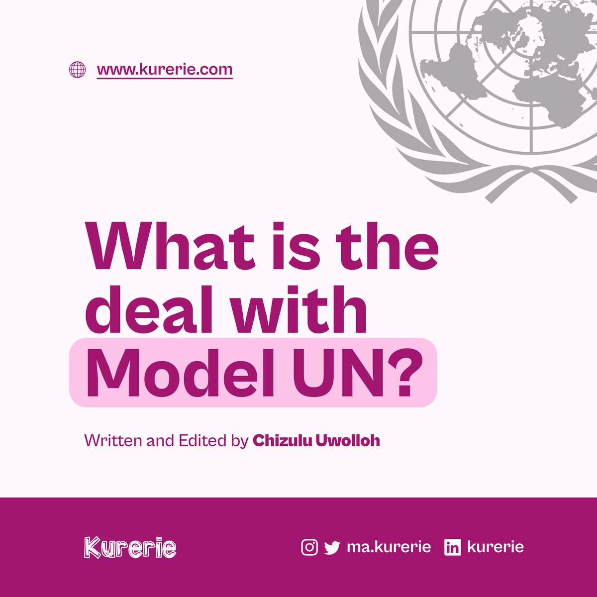 makurerie's tweet photo. Model United Nations, you either hate them or you love them. There is no in-between.
In our latest article, @zuluuwolloh tells us why she thinks everyone should do a MUN at least once in their life!
#modelunitednations #muns #kurerie #makurerie #SDGs #changemakers #socialimpact https://t.co/VygeZeTyoR