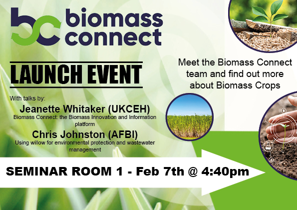 BiomassConnect's tweet image. Please join us to hear more about the #BiomassConnect programme, and to meet the wider team from project partners across the programme (@UK_CEH, @ibers_aber, @AFBI_NI, @Rothamsted Research, @niabgroup, @BGIBiomass, Crops for Energy (@KevinLidegaard), @UniofNewcastle, and @SRUC).
