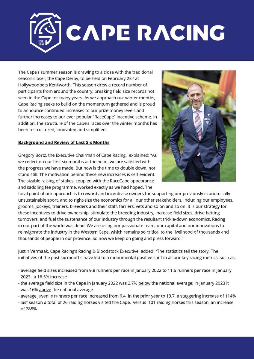 Click the link to read the full press release from Cape Racing, including stakes and feature race updates.

control.mailblaze.com/index.php/camp…

There is No Better Time to Race in The Cape!
#caperacing #desinationcaperacing