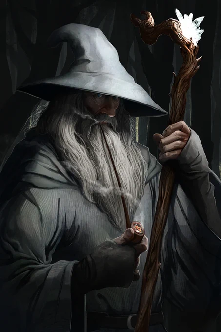 Tengo muchos nombres, Mithrandir entre los elfos, Tharkún para los enanos; Olórin era en mi juventud en el Oeste que nadie recuerda, Incánus en el Sur, Gandalf en el Norte; al Este nunca voy. 