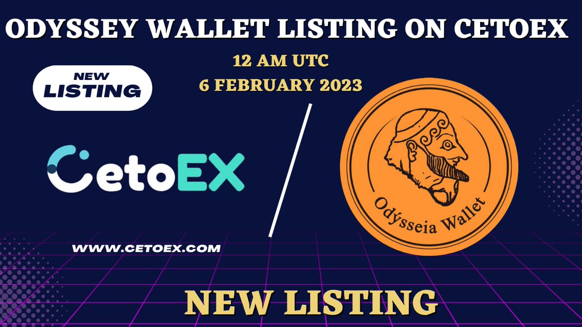 🔥Thrilled to announce 
<a href="/OdysseyWallet/">OdysseyWallet Official</a>
 listing soon on 
<a href="/Cetoex/">CetoEX</a>

#OdysseyWallet Token going to 🚀🚀💎

Website :- cetoex.com
Pair :- USDT / ODYS
Get ready to trade on world leading #crypto trading platform
#OdysseyWallet #cetoex   #newlisting