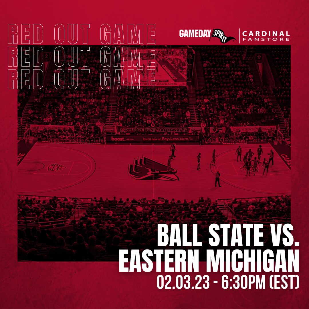 Gameday_BSU's tweet photo. ๐๐๐ฟ ๐๐๐ ๐ด
@BallStateMBB hosts Eastern Michigan tonight in a primetime matchup! Before the game, get your Red Out gear with us!
๐ 1717 W. University Ave, Muncie
#cardinalfanstore #chirpchirp #wefly #redout https://t.co/2qzOJOrsYf