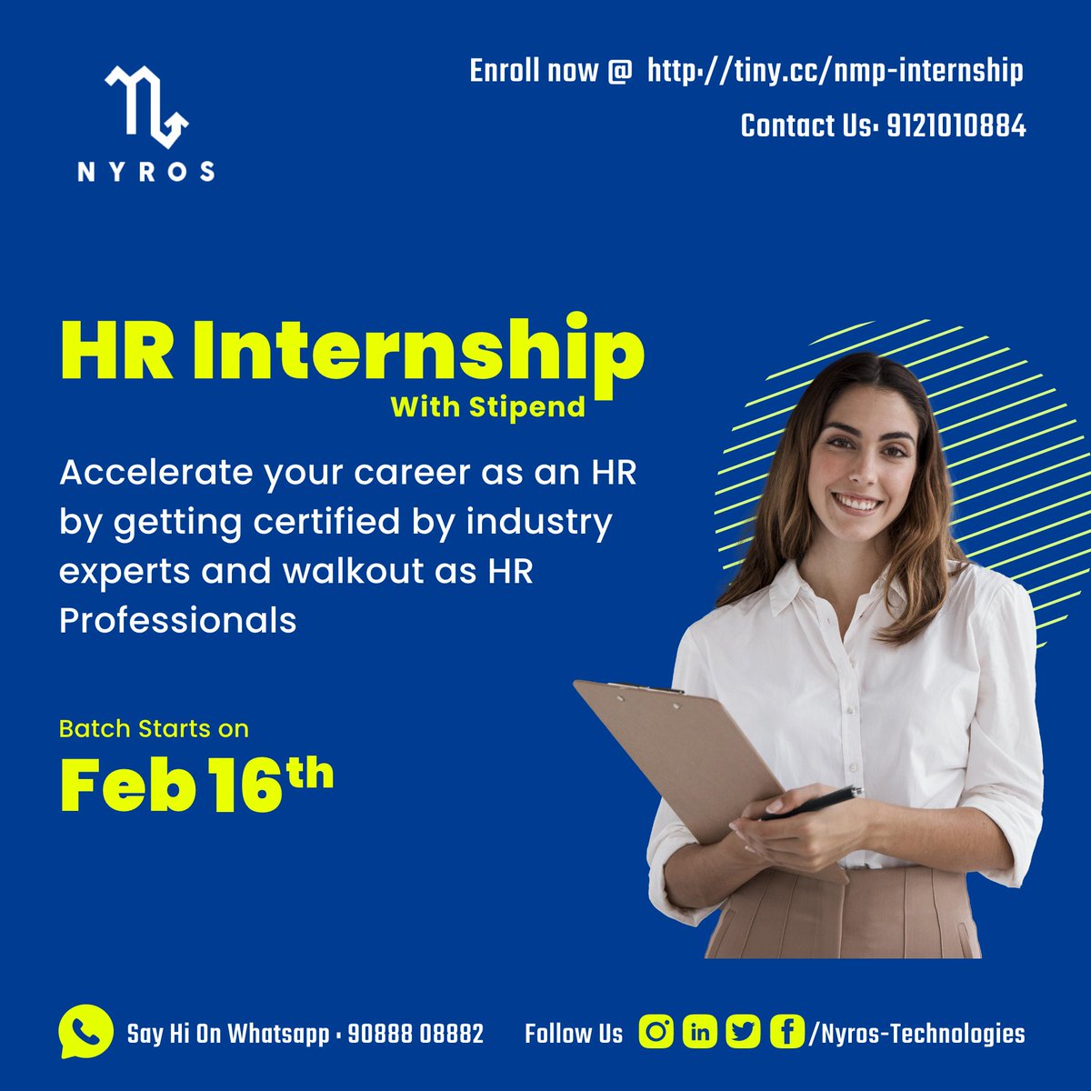 buildriseshine's tweet photo. Join Nyros, as an HR intern with a stipend and gain the skills and experience you need to succeed.
Enroll now for our HR Internship through the below link
https://t.co/2BtwBBIto4
#JobAssistance #Jobs #interviews #JobHunt #HRM
#HRTeam #JobOnboarding #support #Recruitment #Training https://t.co/A1vSKcdkf2