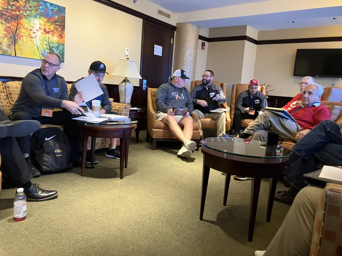 Bryan Schaumloffel (@coachschaum) on Twitter photo New York State Football Coaches Association meeting and clinic at the <a href="/TurningStone/">Turning Stone Resort</a> Early morning executive meeting discussing how to improve NYS football, especially getting Long Island into the NYS playoffs. <a href="/nyshsfca/">NYS High School Football Coaches Association</a> <a href="/SectXISuffolk/">SectionXI</a> <a href="/SuffolkCoaches/">Suffolk County Football Coaches Association</a> <a href="/Gregg_Sarra/">Gregg Sarra</a> New York State Football Coaches Association meeting and clinic at the <a href="/TurningStone/">Turning Stone Resort</a> Early morning executive meeting discussing how to improve NYS football, especially getting Long Island into the NYS playoffs. <a href="/nyshsfca/">NYS High School Football Coaches Association</a> <a href="/SectXISuffolk/">SectionXI</a> <a href="/SuffolkCoaches/">Suffolk County Football Coaches Association</a> <a href="/Gregg_Sarra/">Gregg Sarra</a>