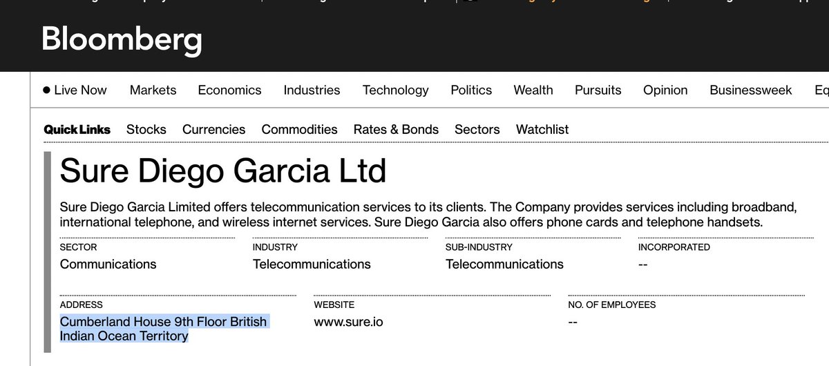 Cryptadamist's tweet photo. 🧵 #SureDiegoGarciaLtd has a Bloomberg profile with a very interesting address:
#CumberlandHouse 9th Floor British Indian Ocean Territory¹
Remember #Binance's shadowy MM/one of the major recipients of $USDT/#Tether is #Cumberland.
¹ near #Seychelles
https://t.co/CnDkvChueE https://t.co/gmdKrH3cJB