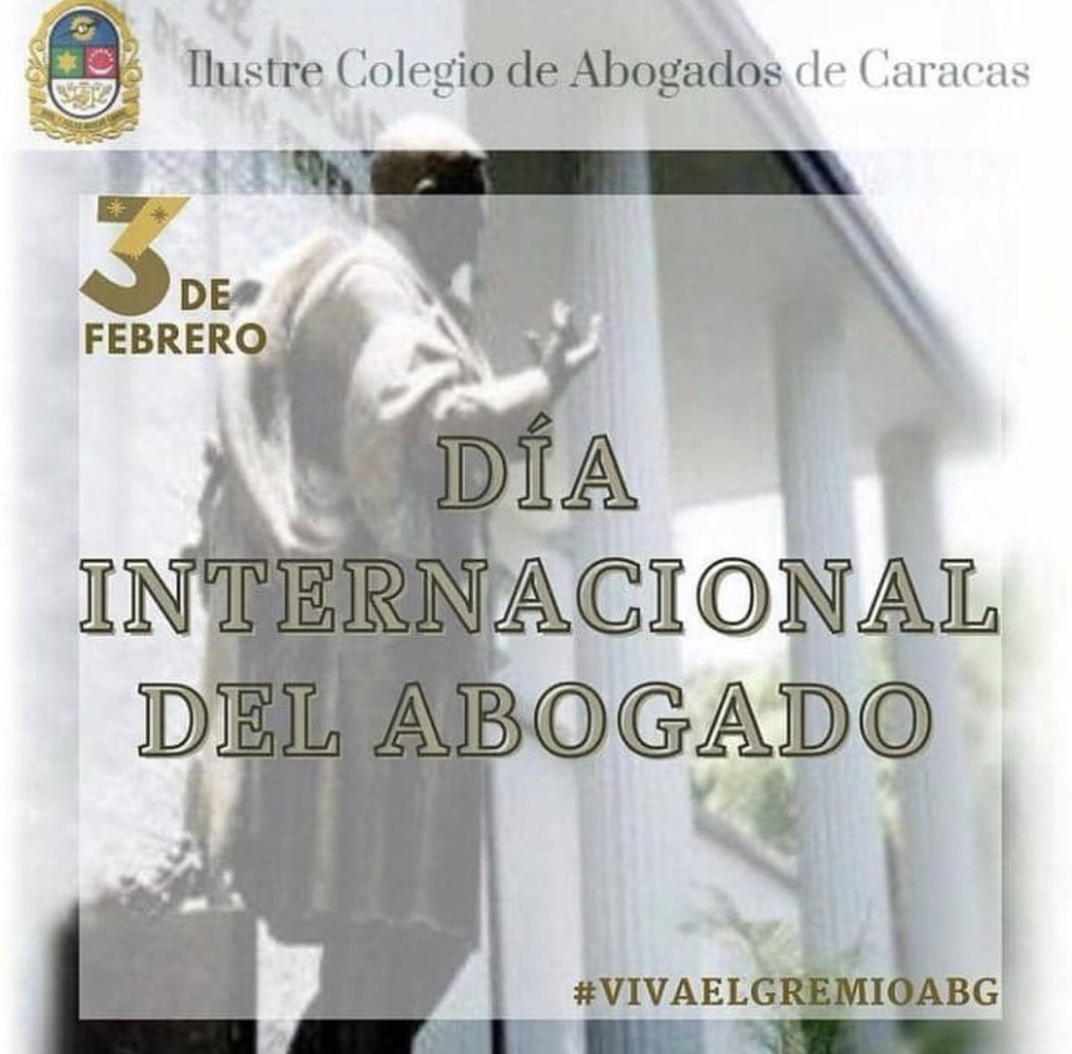 El 3 de febrero se celebra el Día Internacional del Abogado, con el objetivo de reconocer la labor de los hombres y mujeres de leyes que trabajan para conseguir un mundo más justo.

Feliz día a todos los Profesionales del #Derecho en #Venezuela #VivaElGremioAbg