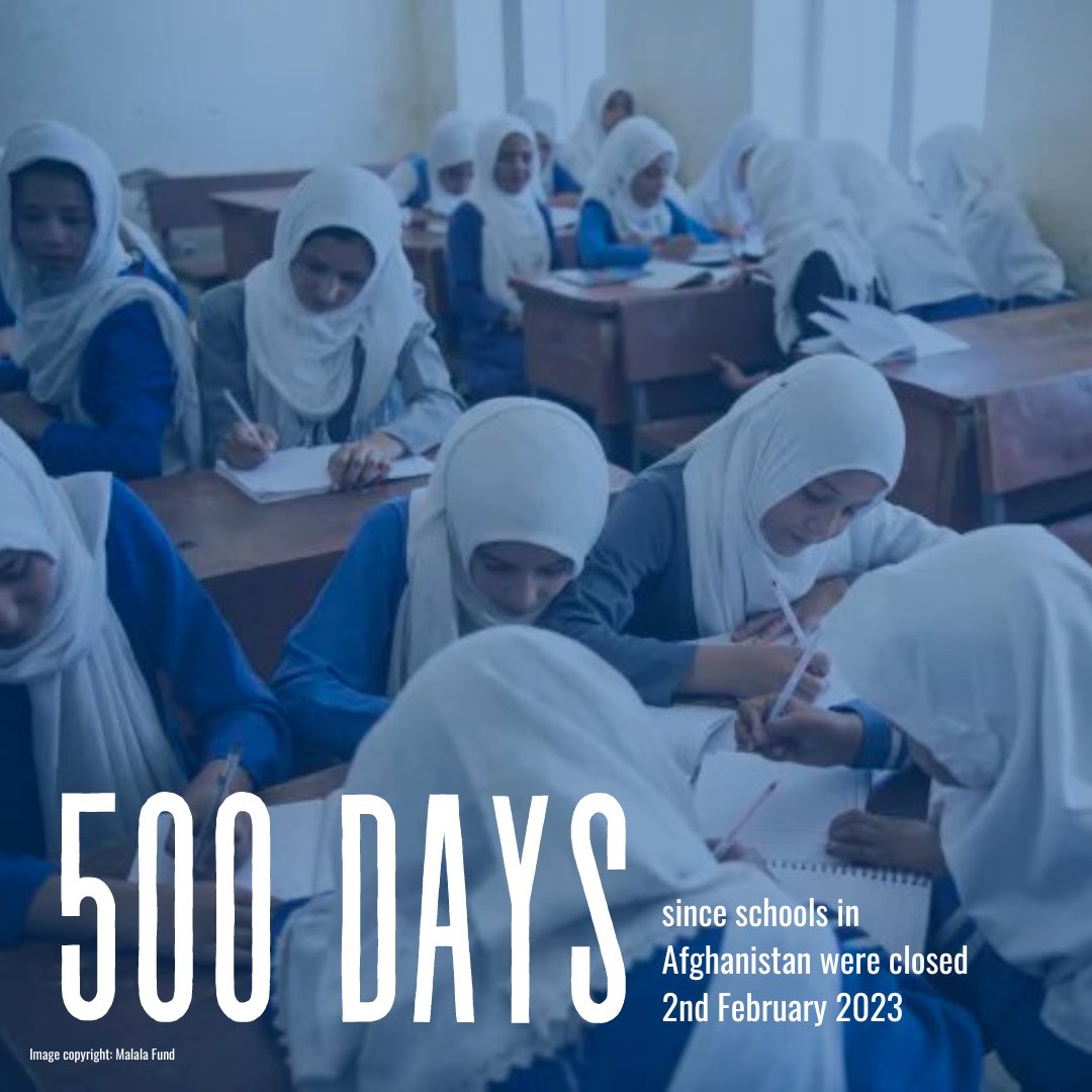 A_CAA's tweet photo. Repost: @WMAfghanistan
2nd February 2023, marked 500 days since schools closed in Afghanistan.
We need the women of #Afghanistan to be able to study and work, so Afghanistan's future is built and its population can prosper.
#WorkFoodFreedom https://t.co/C5ep0HsPM7