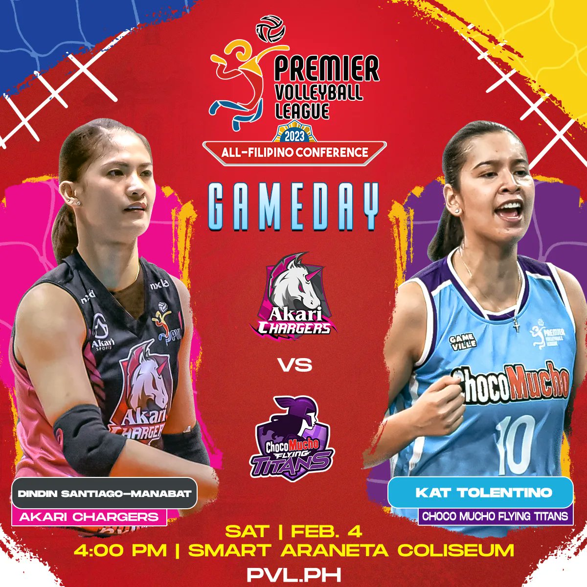 pvlph's tweet photo. OPENING SALVO!

#PVL2023 #TheHeartOfVolleyball 

Catch the game on Saturday, February 4 on https://t.co/3GMAfKqYp5, One Sports, One Sports+, KUMU, or Cignal Play! https://t.co/q16FgOBC9P