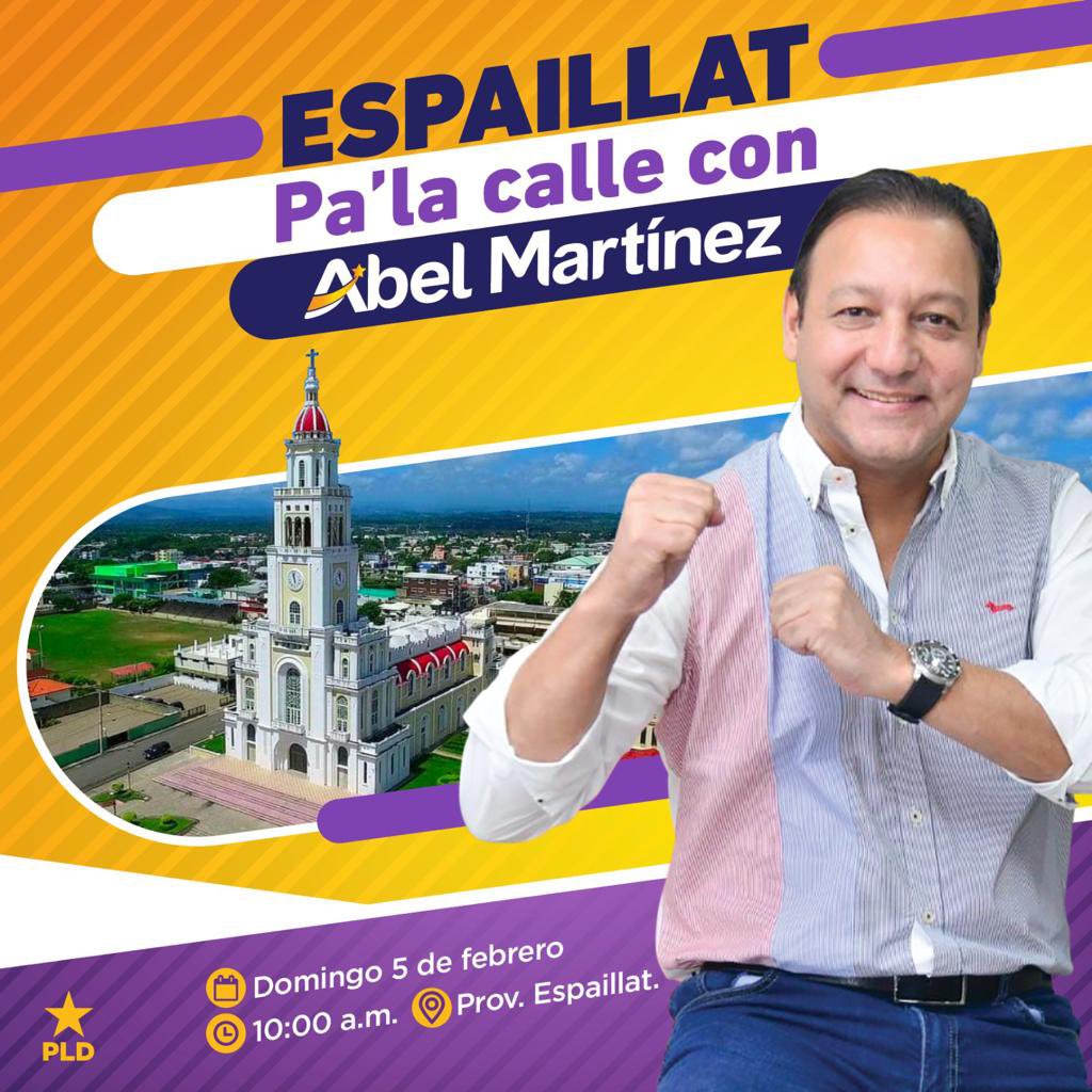 La provincia Espaillat siempre ha marcado el ritmo de los triunfos electorales del <a href="/PLDenlinea/">PLD</a>. Este domingo 5 arrancamos con tó junto a <a href="/AbelMartinezD/">Abel Martínez Durán</a>, rumbo al Palacio Nacional el 16 de agosto del 2024.