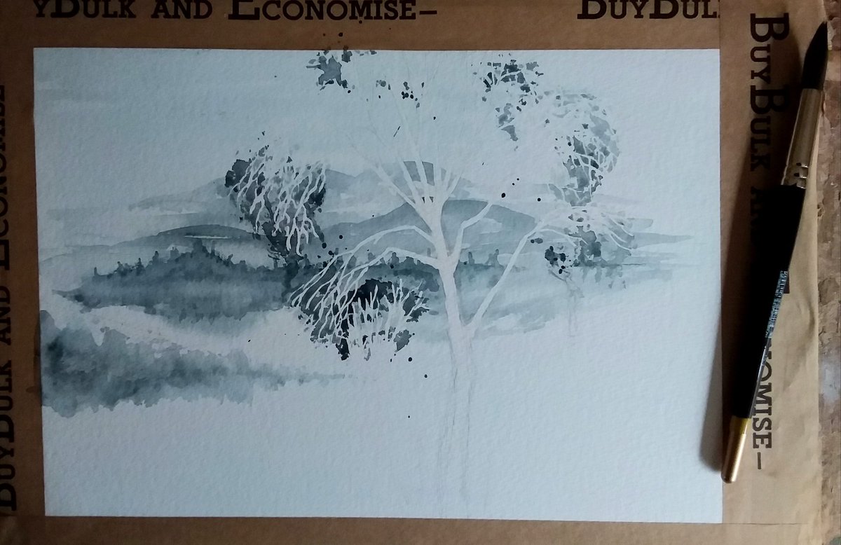 ArtistTamsin's tweet photo. I have been struggling to have artistic inspiration whilst I learn to manage my fatigue levels since being diagnosed with Long Covid  .... but I have finally started to put paint to paper. So far .... so good https://t.co/2Rot68tl6h
