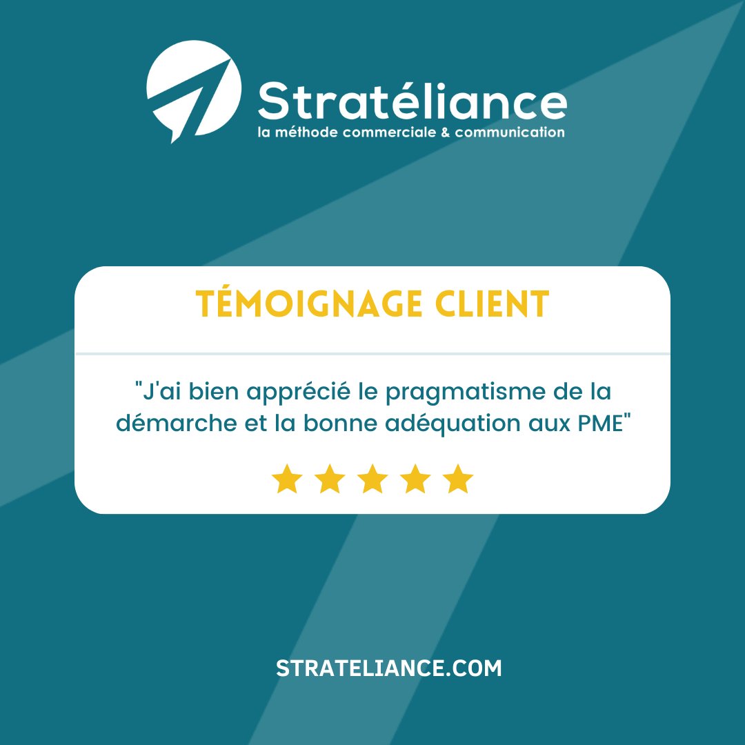 [Avis client ⭐️ ]

Merci pour votre retour.
Chez Stratéliance nous nous adaptons à tous types d'entreprise.

Pour consulter davantage d'avis :
lnkd.in/edUvxkid 👈

#entreprise #avisclient #business  #formationprofessionnelle #formation #PME #evrycourcouronnes