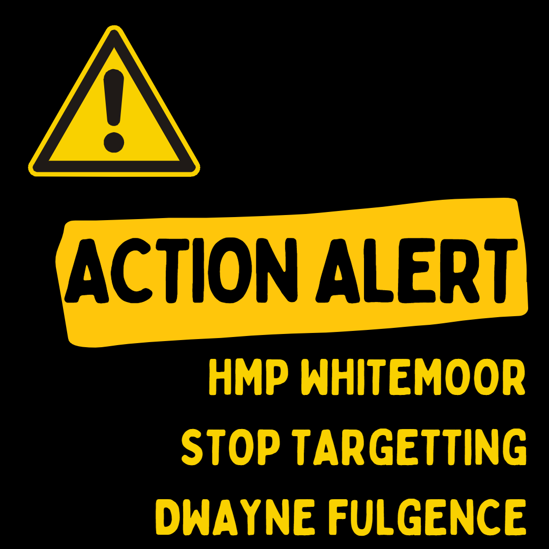 AntiCarceral's tweet photo. Take 10 seconds out your day to act in solidarity with Dwayne who is being held in solitary confinement in HMP Whitemoor. No food, no phone calls, none of his property, no visits.

No justice, No peace!!! 

Please share!!! 

https://t.co/wfSBNIsS10 https://t.co/BIsL0ShUXk