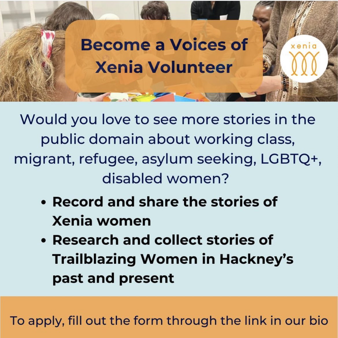 📣 We’re recruiting new volunteers! 📣

If you want to make a positive difference to the lives of women in London, we would love to hear from you! 

We have new volunteer roles in the Xenia team across our work. 

Find out more below and get in touch with any questions👇