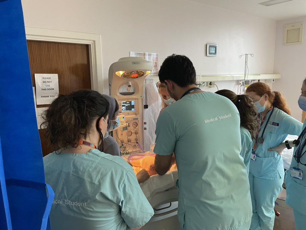 SligoSim's tweet photo. Undergraduate SIM, 3year med students learning skills in Neonatal resuscitation. Well done guys! #safelearningspace https://t.co/H6gavb5RJo